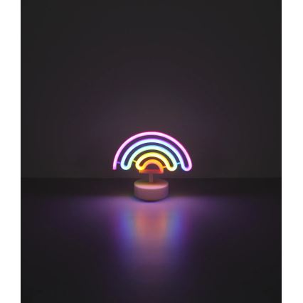 Globo - Светодиодное неоновое настольное украшение LED/2W/3xAA радуга