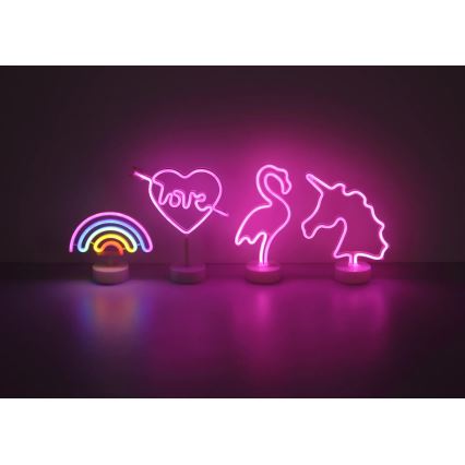 Globo - LED Неоновое столик украшение LED/2W/3xAA фламинго