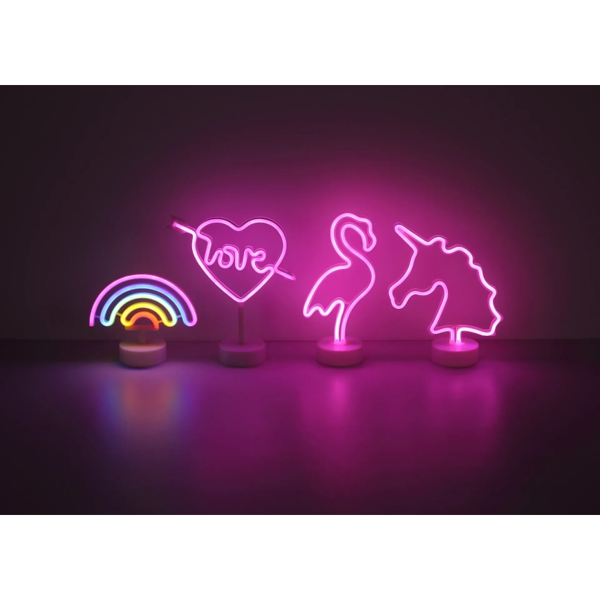 Globo - LED Неоновое столик украшение LED/2W/3xAA фламинго