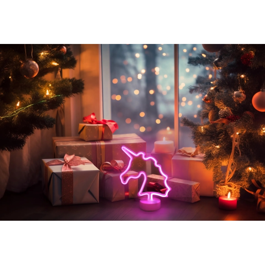 Globo - LED неонова настільна декорація LED/2W/3xAA єдиноріг