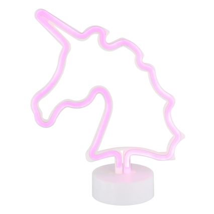 Globo - Светодиодное неоновое настольное украшение LED/2W/3xAA единорог