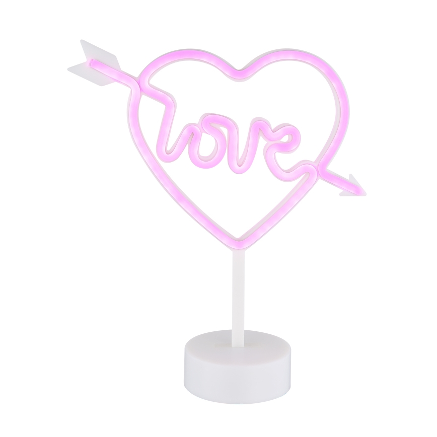 Globo - Світлодіодна неонова настільна декорація LED/2W/3xAA серце