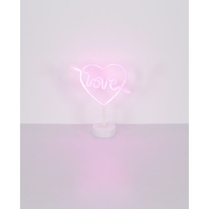 Globo - Світлодіодна неонова настільна декорація LED/2W/3xAA серце