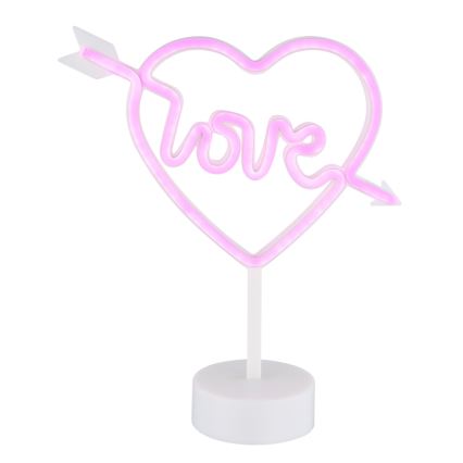 Globo - LED Неонова настільна прикраса LED/2W/3xAA серце