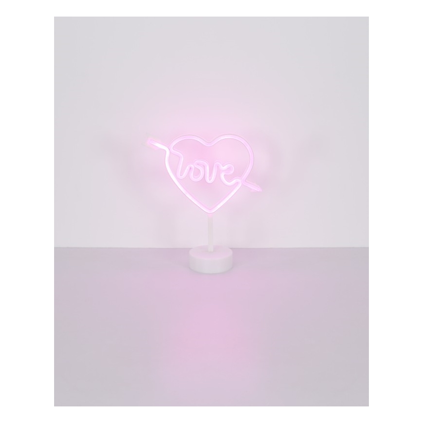 Globo - LED Неонова настільна прикраса LED/2W/3xAA серце