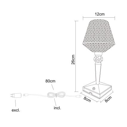 Globo - Сенсорна настільна LED лампа з регулюванням яскравості LED/1W/5V 2700/4000/6500K 800 mAh