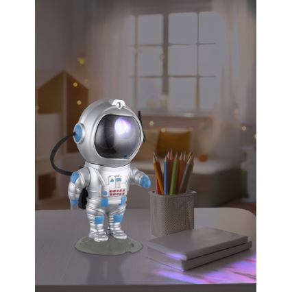 Globo - Светодиодная настольная RGB-лампа LED/4,5W/5V астронавт серебристый