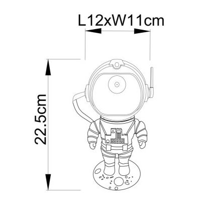 Globo - Светодиодная настольная RGB-лампа LED/4,5W/5V астронавт серебристый