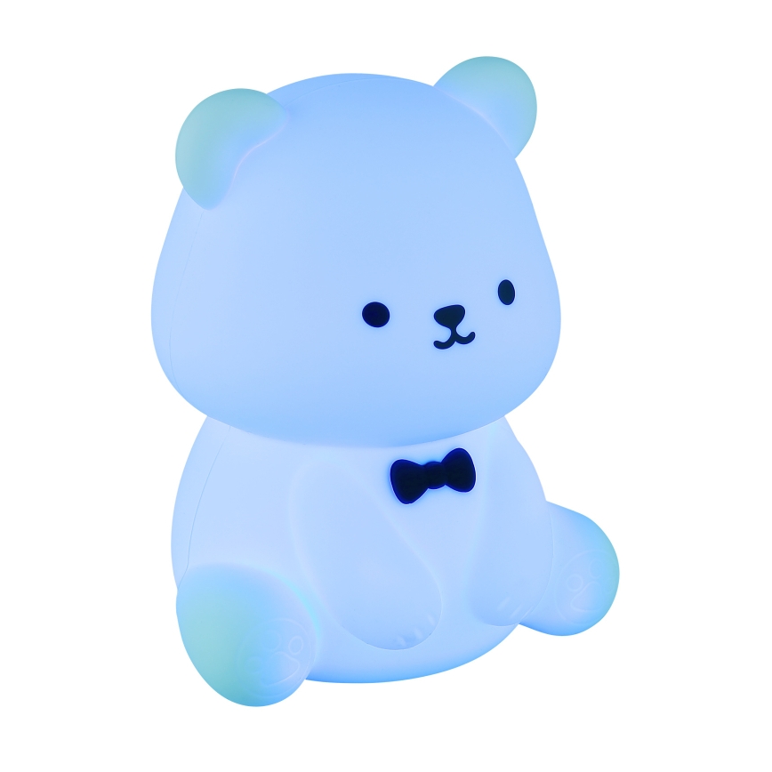 Globo - RGBW LED с регулировкой яркости, перезаряжаемый детский ночник, LED/1W/5V, 1200 mAh, в форме медвежонка