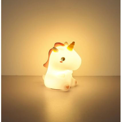 Globo - диммируемый аккумуляторный детский LED-ночник RGBW, 1,5W/5V, 1200 mAh, единорог