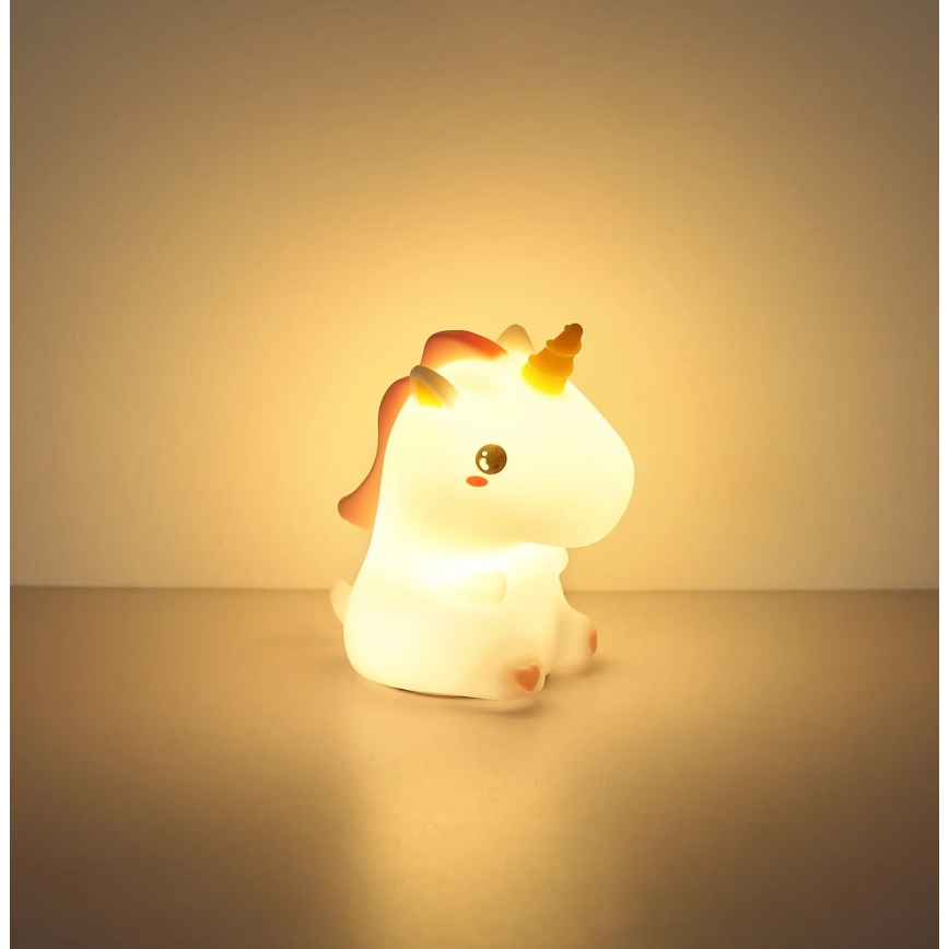 Globo - диммируемый аккумуляторный детский LED-ночник RGBW, 1,5W/5V, 1200 mAh, единорог