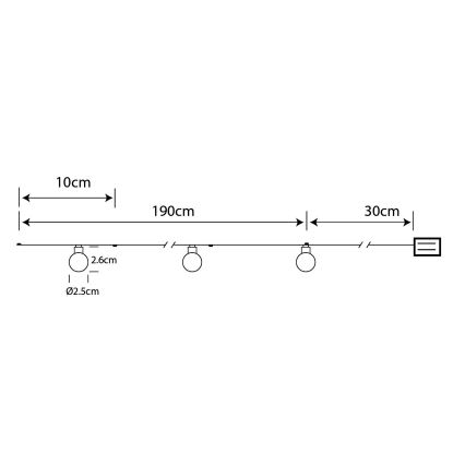 Globo - LED гірлянда 20xLED/2xAA 2,2m тепле біле світло