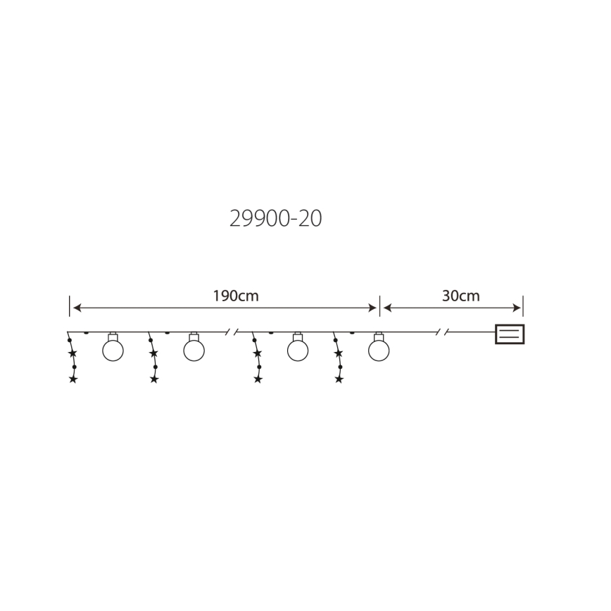Globo 29900-20 - Светодиодная декоративная гирлянда 20xLED/0,03W/2xAA