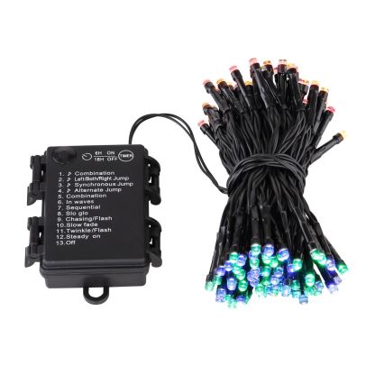 Globo 29987-24 - LED RGB Різдвяна гірлянда вулична 120xLED/0,06W/3xAA IP44