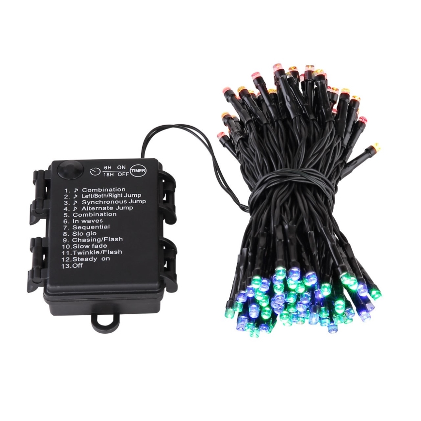 Globo 29987-24 - LED RGB Різдвяна гірлянда вулична 120xLED/0,06W/3xAA IP44