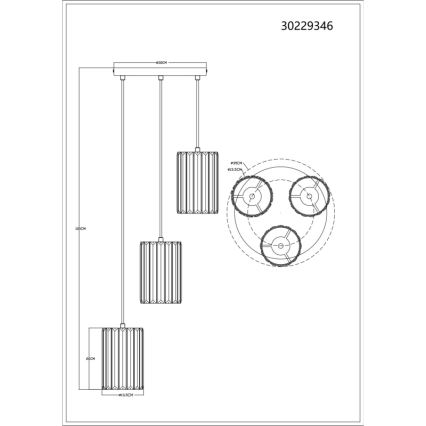 Globo - Подвесная люстра 3xE27/60W/230V диаметр 35 см