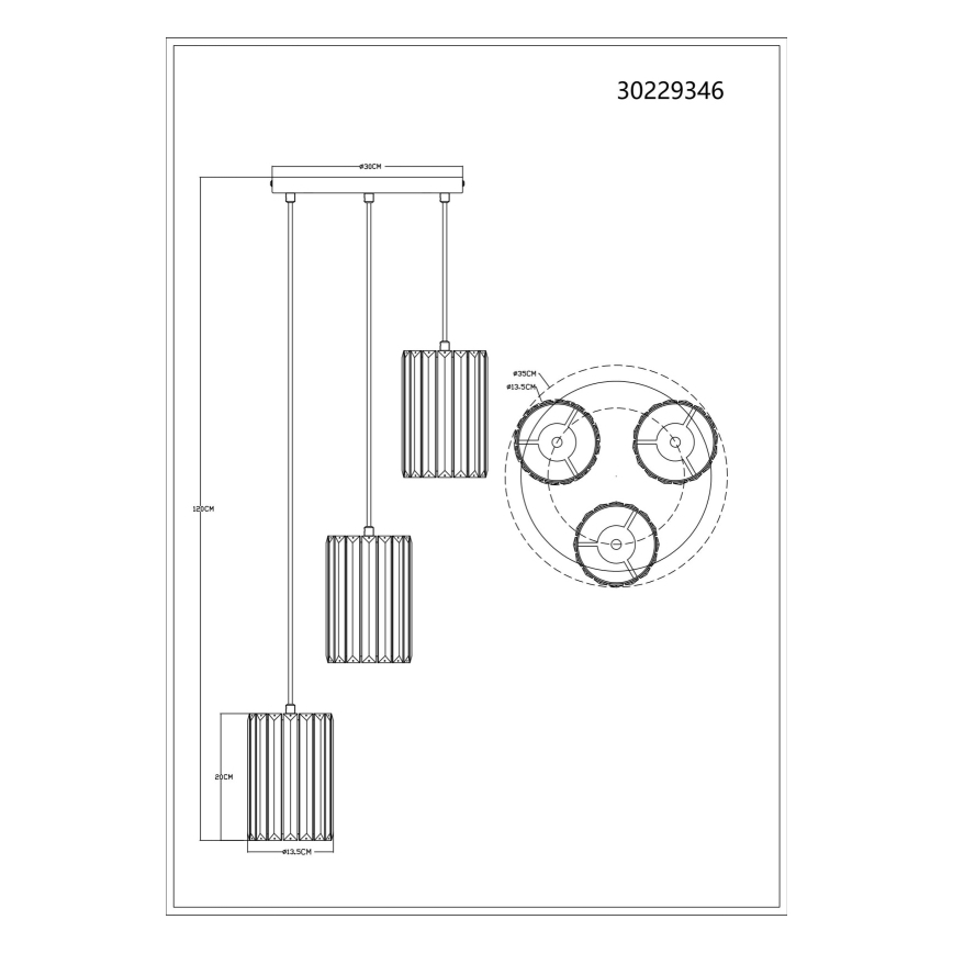 Globo - Подвесная люстра 3xE27/60W/230V диаметр 35 см
