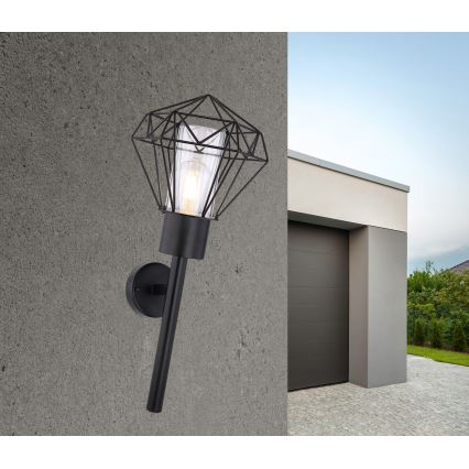 Globo 31355W - Уличный настенный светильник HORACE 1xE27/15W/230V IP44