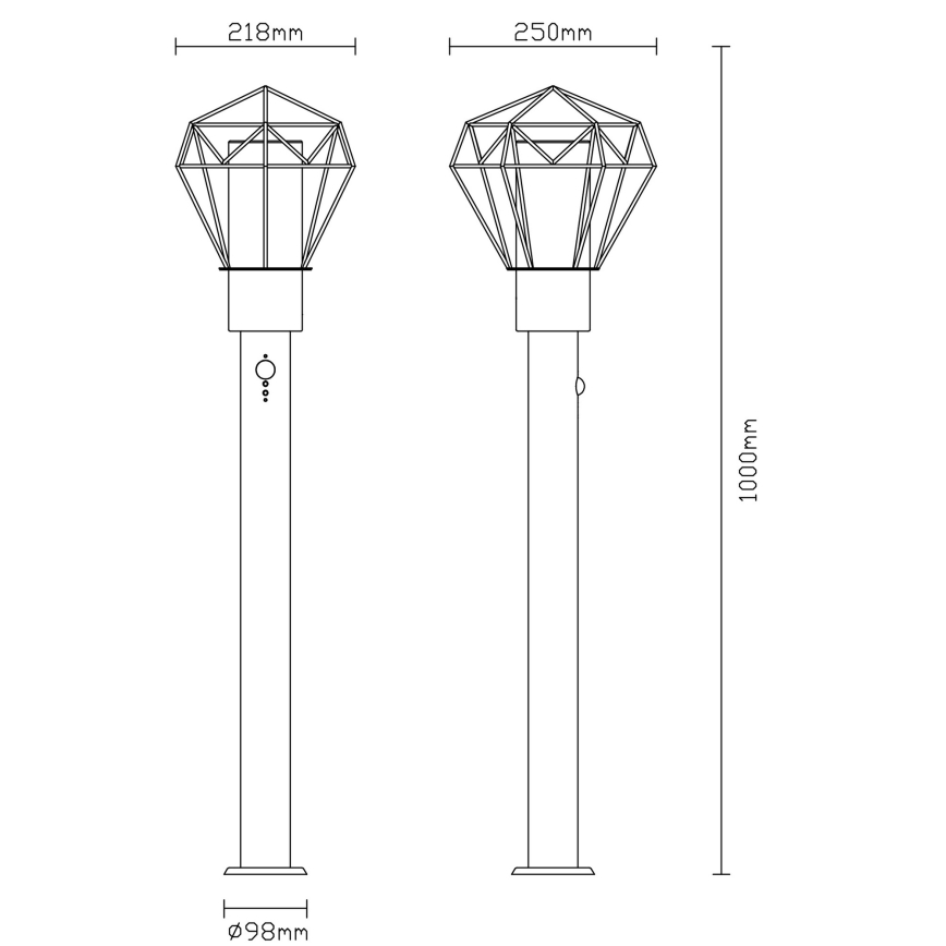 Globo - Уличная лампа с датчиком 1xE27/15W/230V IP44