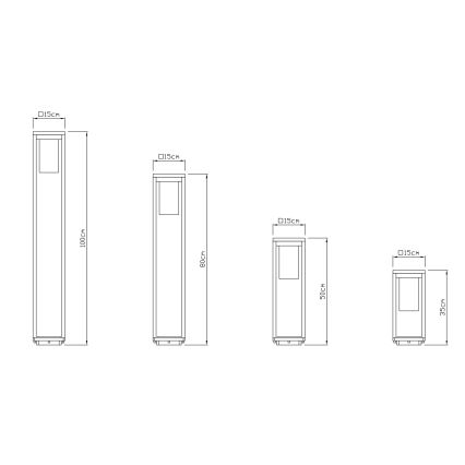Globo 3135S3 - Уличная лампа CANDELA 1xE27/15W/230V IP44