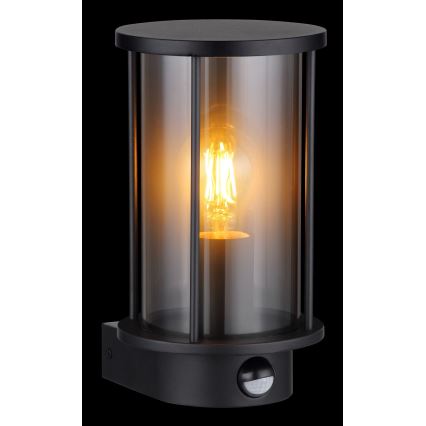 Globo - Вуличний настінний світильник з датчиком 1xE27/60W/230V IP54