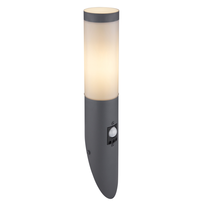 Globo - Вуличний настінний світильник з датчиком 1xE27/15W/230V IP44