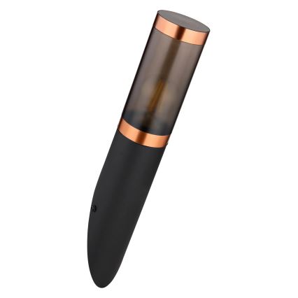 Globo - Вуличний настінний світильник 1xE27/23W/230V IP44 чорний/мідь