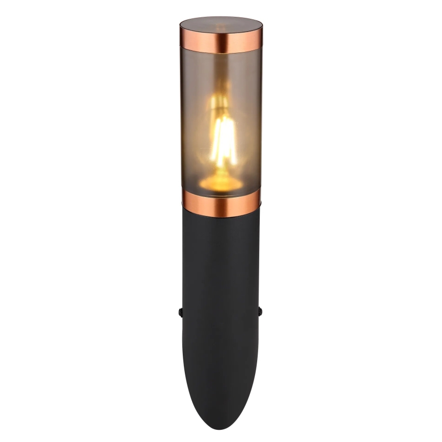 Globo - Вуличний настінний світильник 1xE27/23W/230V IP44 чорний/мідь
