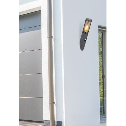 Globo - Вуличний настінний світильник з датчиком 1xE27/15W/230V IP44