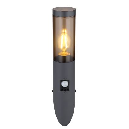 Globo - Вуличний настінний світильник з датчиком 1xE27/15W/230V IP44