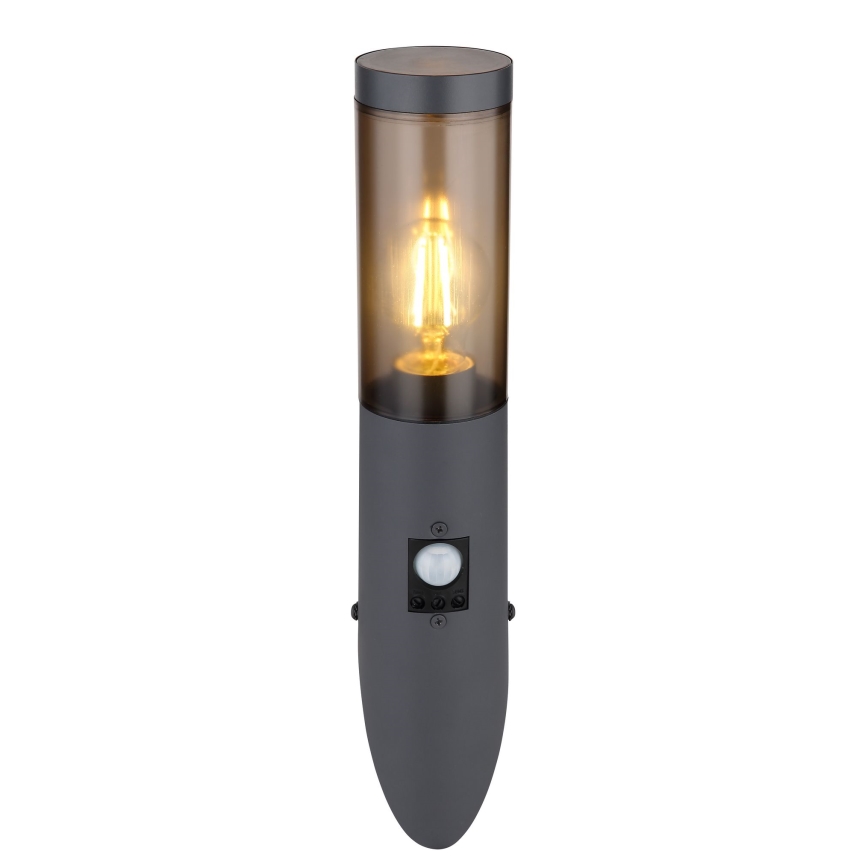 Globo - Вуличний настінний світильник з датчиком 1xE27/15W/230V IP44