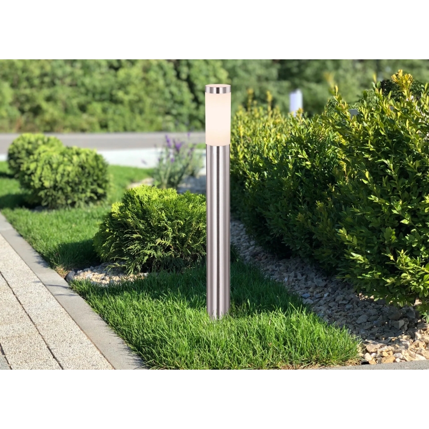 Globo - Уличная лампа 1xE27/23W/230V IP44 80 см блестящий хром