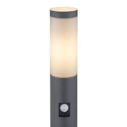 Globo - Вулична лампа з датчиком 1xE27/15W/230V IP44 80 см антрацит