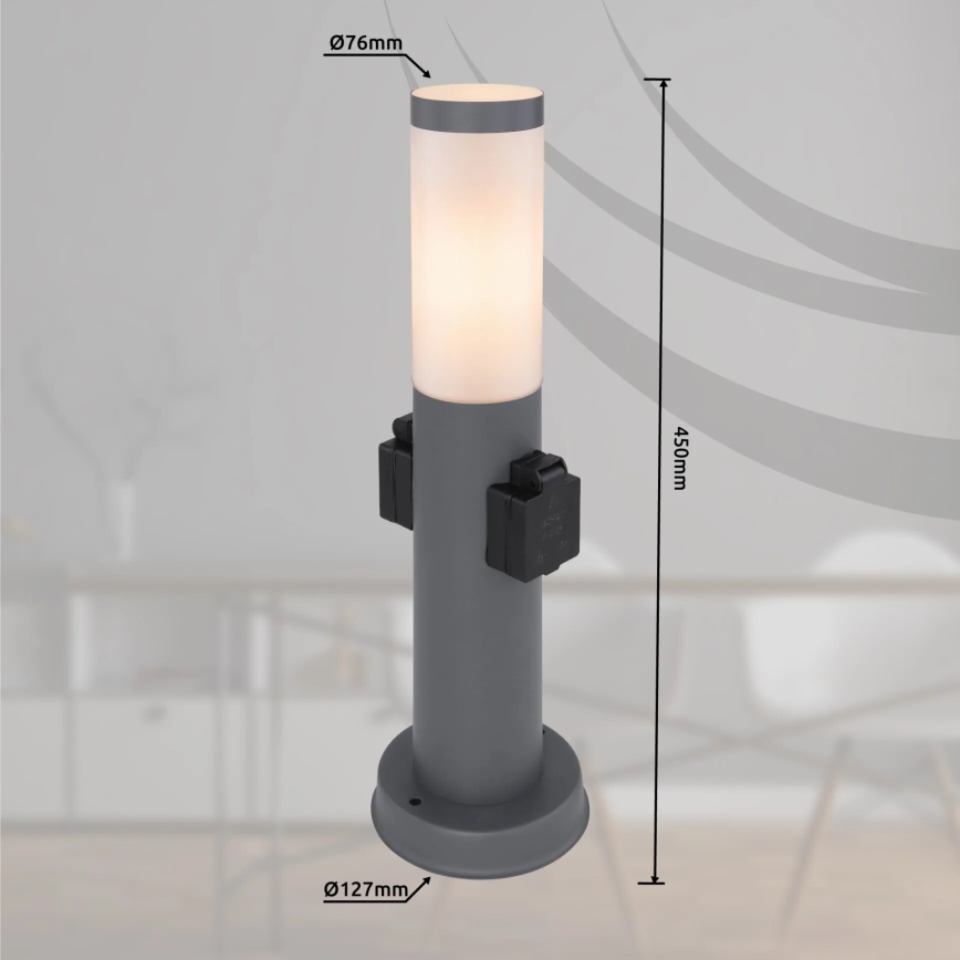 Globo 3158AK - Вулична лампа з 2 розетками BOSTON 1xE27/23W/230V IP44