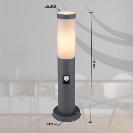 Globo - Уличный светильник с датчиком 1xE27/15W/230V 45 см IP44