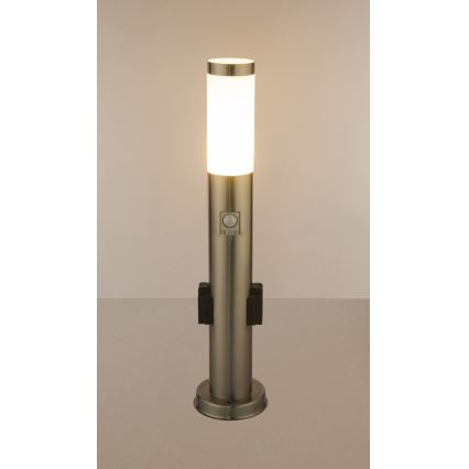 Globo - Вуличний світильник LED з датчиком і 2 розетками LED/9W/230V 60 см SCHUKO IP44