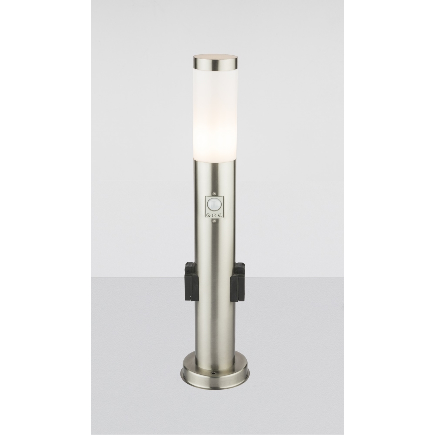 Globo - Вуличний світильник LED з датчиком і 2 розетками LED/9W/230V 60 см SCHUKO IP44