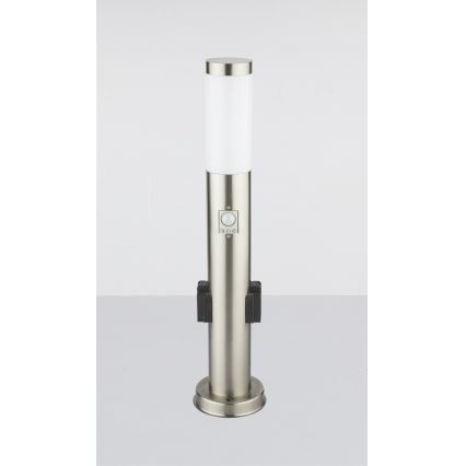 Globo - Светодиодный уличный светильник с датчиком и 2 розетками LED/9W/230V 60 см SCHUKO IP44