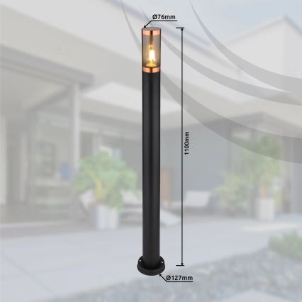 Globo - Уличная лампа 1xE27/23W/230V IP44 110 см черный/медный