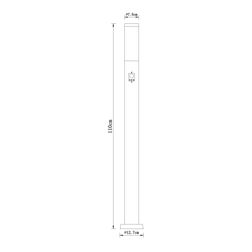 Globo - Уличная лампа с датчиком 1xE27/60W/230V 110 см IP44