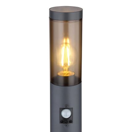 Globo - Вулична лампа з датчиком 1xE27/15W/230V IP44 110 см чорний