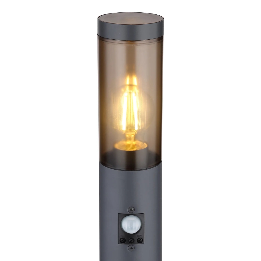Globo - Вулична лампа з датчиком 1xE27/15W/230V IP44 110 см чорний