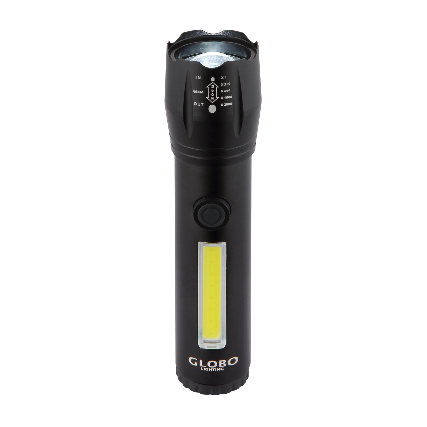 Globo - Светодиодный аккумуляторный фонарь LED/3W/5V + COB/3W 5500K 1200 mAh