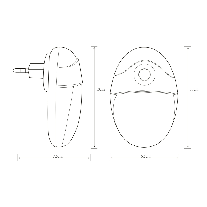 Globo - Светодиодный навигационный светильник в розетку с датчиком 4xLED/0,6W/230V 6500K