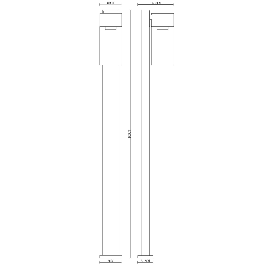 Globo - Уличная лампа 1xE27/40W/230V 100 см IP44