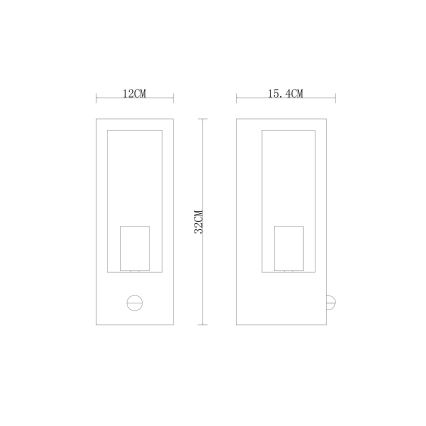 Globo - Настенный светильник с датчиком 1xE27/60W/230V IP44