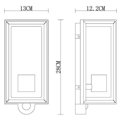 Globo - Уличный настенный светильник с датчиком 1xE27/60W/230V IP44 белый