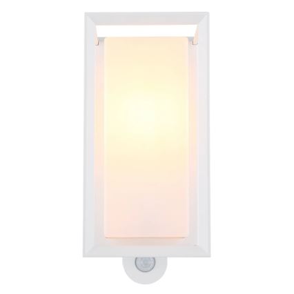 Globo - Вуличний настінний світильник з датчиком 1xE27/60W/230V IP44 білий