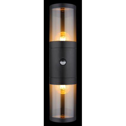Globo - Настенный светильник с датчиком 2xE27/40W/230V IP44