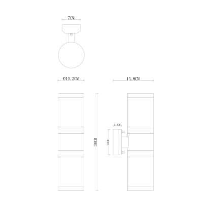 Globo - Уличный настенный светильник 2xE27/60W/230V IP44